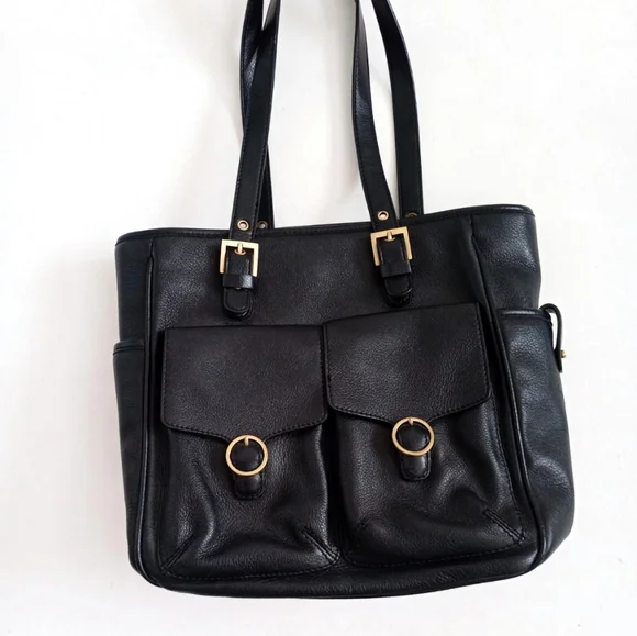 Liz Claiborne vintage black leather purse - Picture 2 of 8